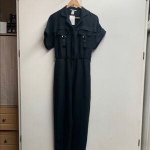 H&M Black Cuffed Sleeve Jumpsuit